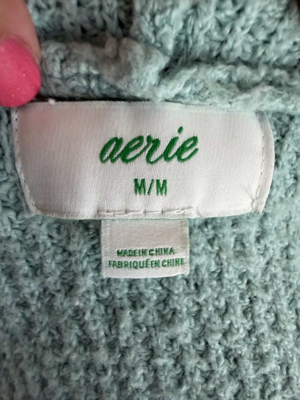 aerie Cozy Up Waffle Knit Hooded Sweater - Picture 8 of 9